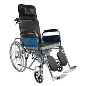 Reclining High Back Wheelchair With Commode