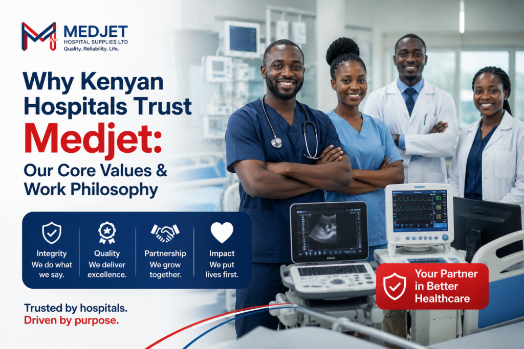 Picture for my blog "Why Kenyan Hospitals Trust Medjet: Our Core Values & Work Philosophy"